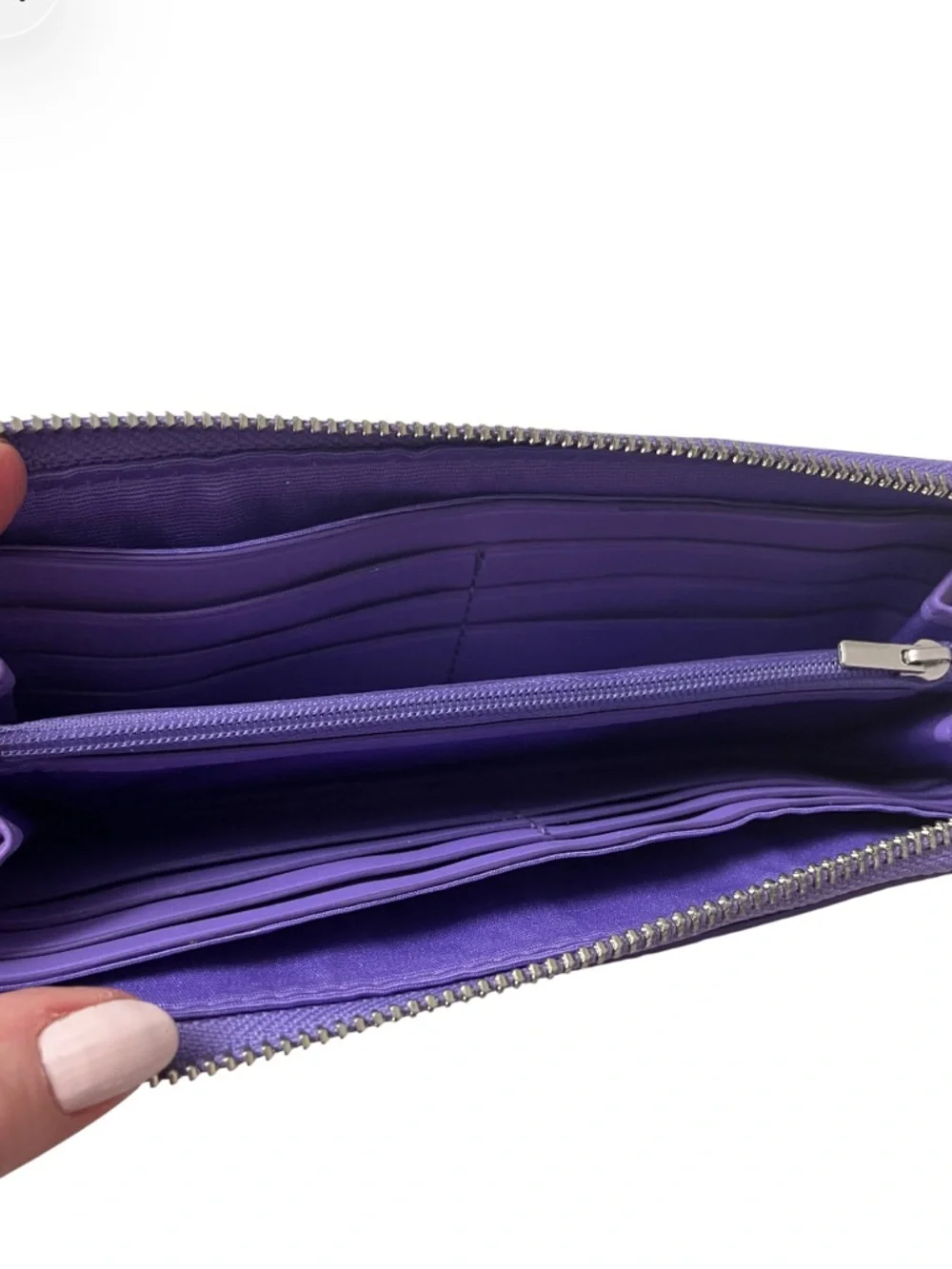 NWT Vera Bradley Faux Leather Continental Zip-Around Wallet Purple Floral